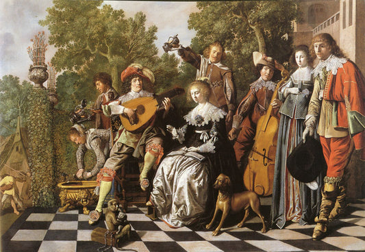 Allegory of Fidelity, vintage artwork by Jan Miense Molenaer, 12x8" (A4) Poster