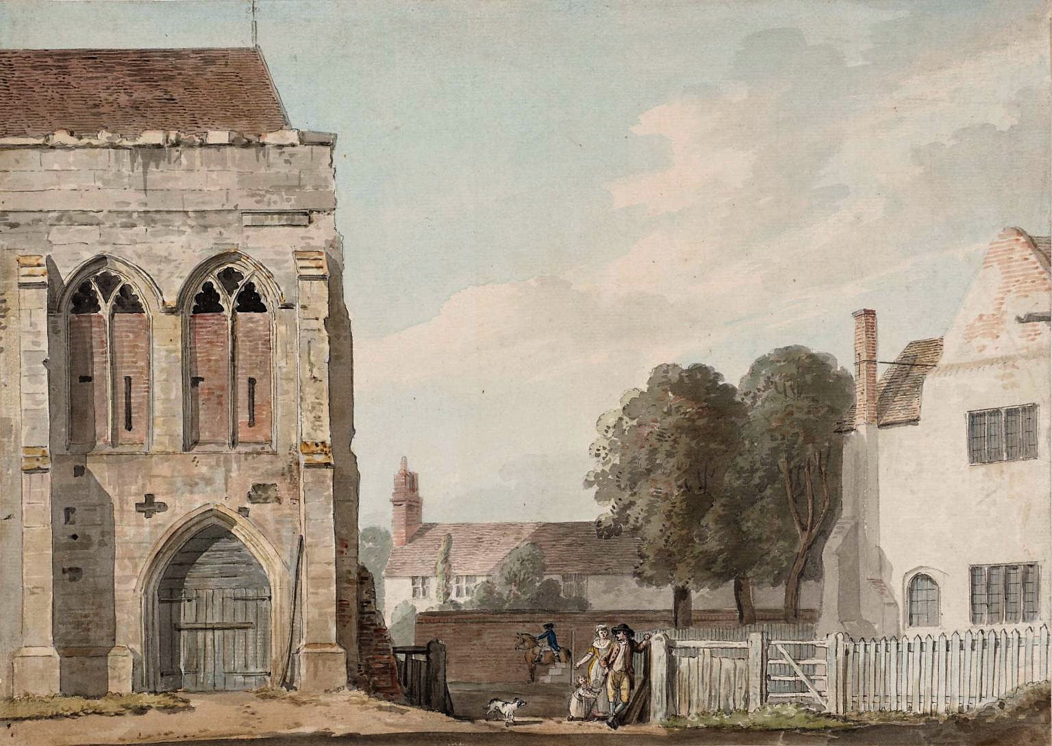 Part of the Banqueting Hall of the Royal Palace at Eltham, vintage artwork by Paul Sandby , R.A., 12x8" (A4) Poster