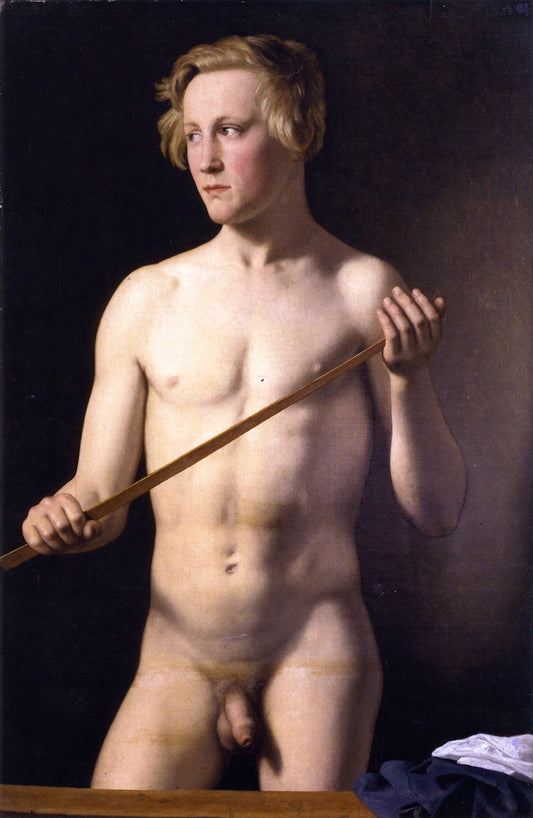 Standing Male Model, Carl Frørup, vintage artwork by Christoffer Wilhelm Eckersberg, 12x8" (A4) Poster