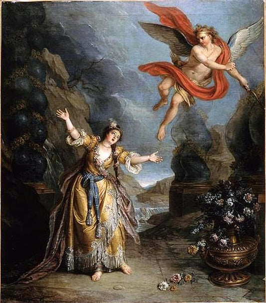 Psyche Abandoned by  Cupid (Lille version), vintage artwork by Charles-Antoine Coypel IV, 12x8" (A4) Poster