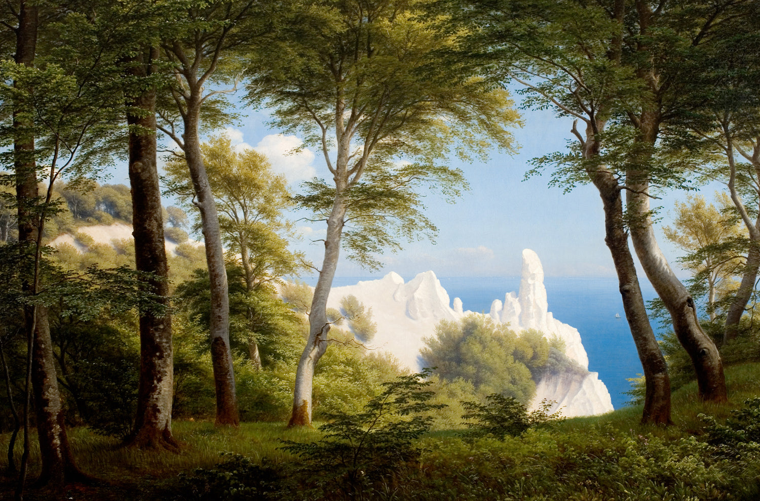 View of the Sea from the Cliffs of Møn, vintage artwork by Peter Christian Skovgaard, A3 (16x12") Poster Print