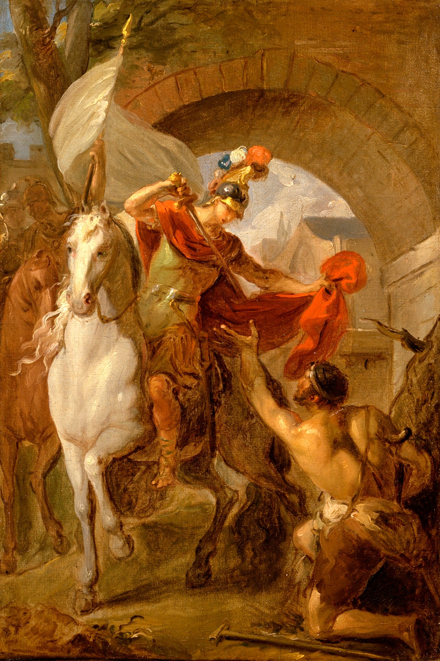 A Scene from the Life of St. Martin, vintage artwork by Louis Galloche, 12x8" (A4) Poster