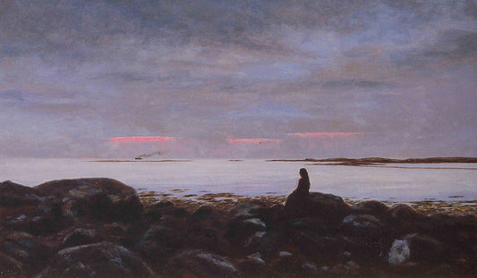 Summer Evening in Reykjavík, vintage artwork by Thorarin Benedikt Thorlaksson, 12x8" (A4) Poster
