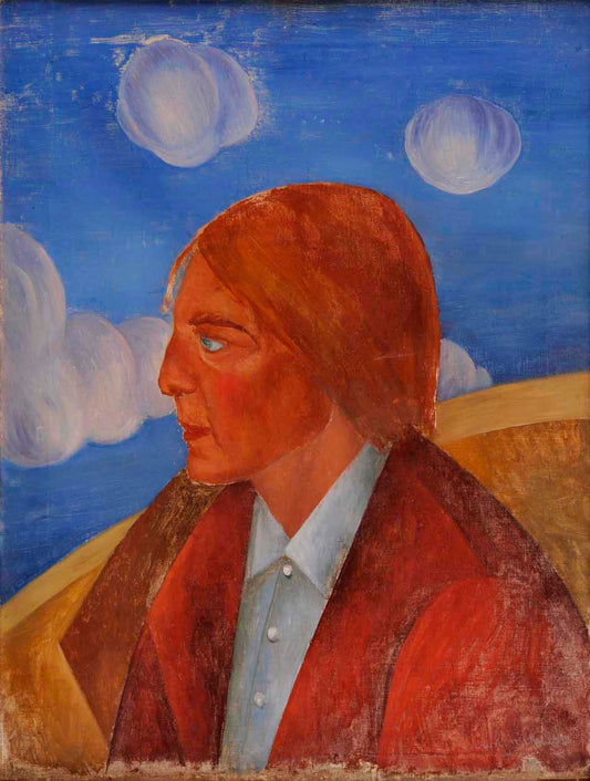 Portrait in a Landscape, vintage artwork by Leonid Chupyatov, 12x8" (A4) Poster