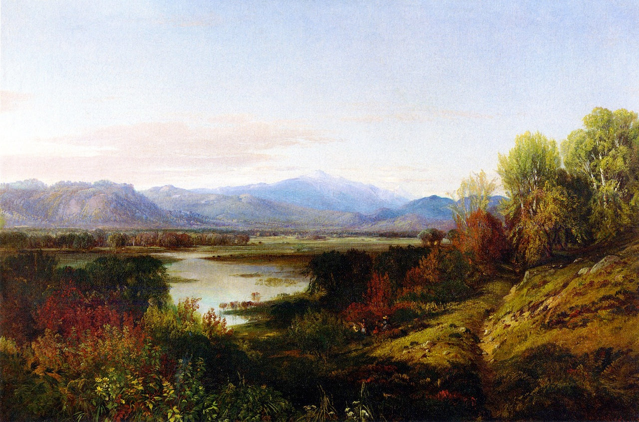 Mount Washington and the Saco River, vintage artwork by Aaron Draper Shattuck, 12x8" (A4) Poster