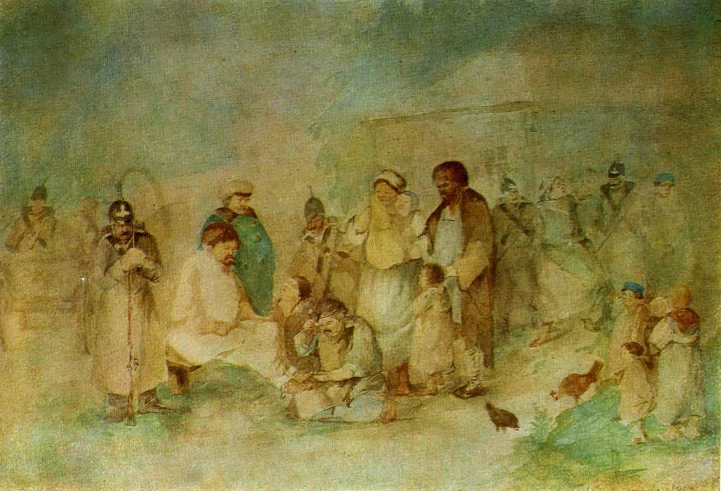 Chaining the Slave, vintage artwork by Leonid Solomatkin, 12x8" (A4) Poster