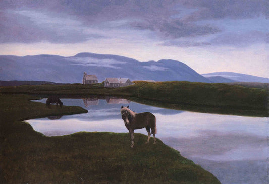 Thingvellir, vintage artwork by Thorarin Benedikt Thorlaksson, 12x8" (A4) Poster