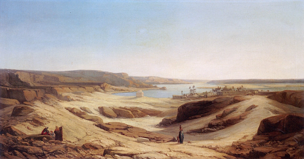 Overlooking the Nile, vintage artwork by Florent Mols, A3 (16x12") Poster Print