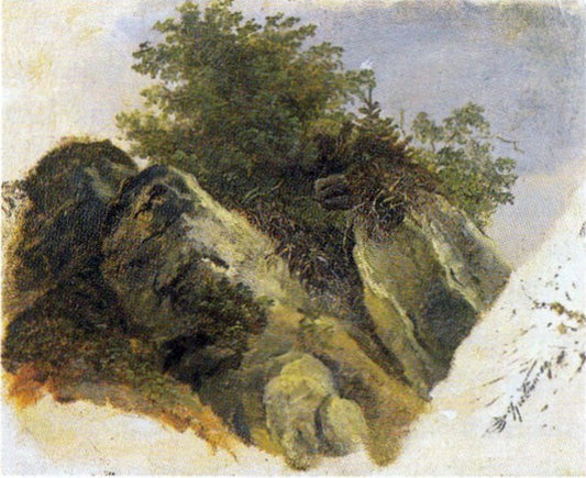 Study of a Rock, vintage artwork by Carl Spitzweg, A3 (16x12") Poster Print