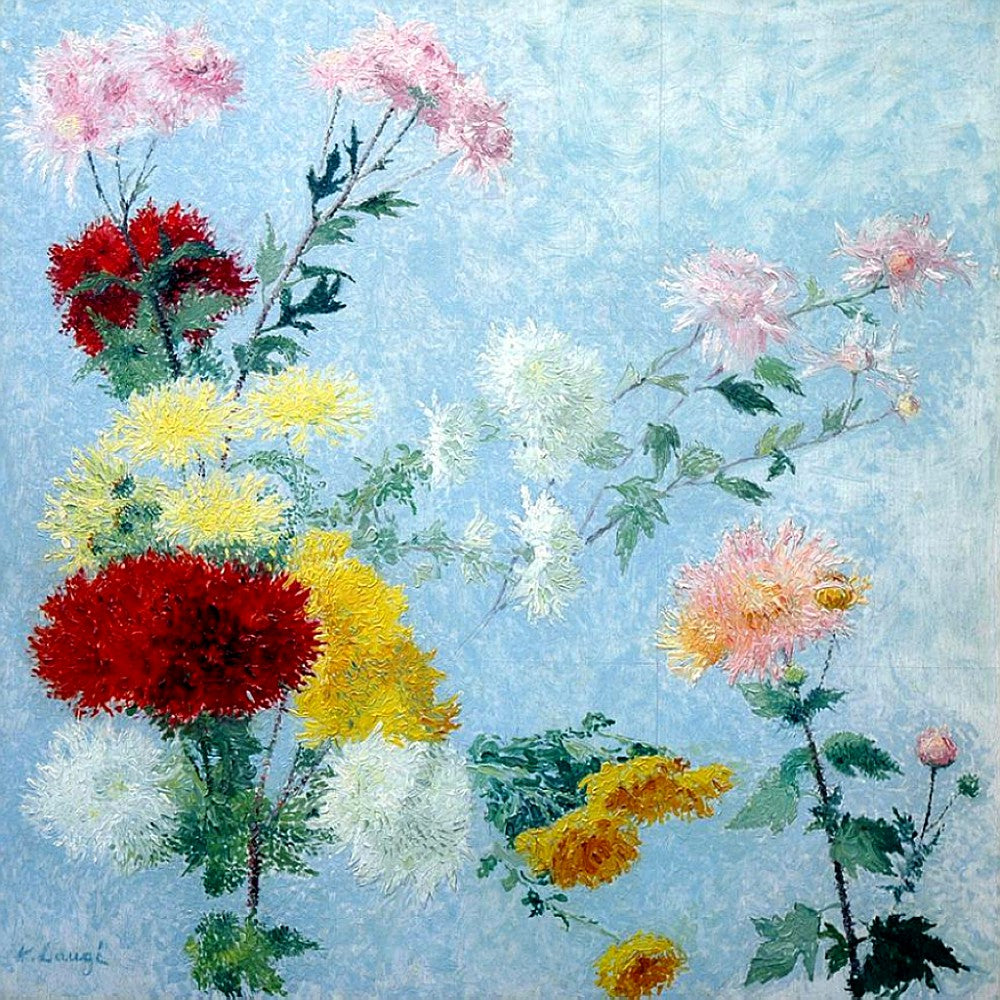 Etude de Chrysanthemes by Achille Lauge,A3(16x12")Poster