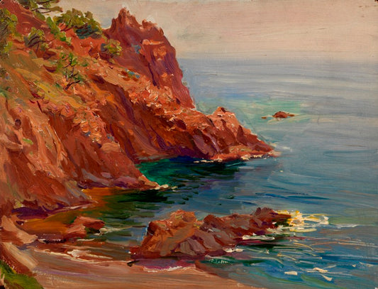 Evening Seascape, vintage artwork by Konstantin Westchilov, 12x8" (A4) Poster