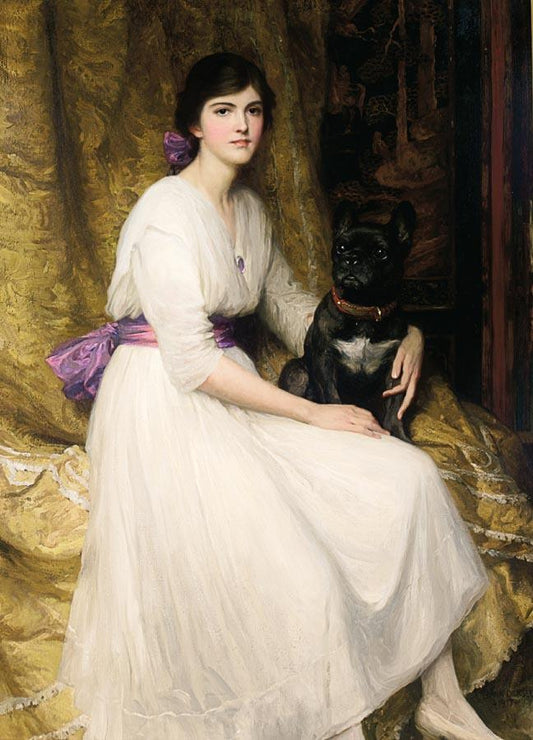 Portrait of the Artist's Niece Dorothy, vintage artwork by Sir Francis Bernard (Frank) Dicksee, 12x8" (A4) Poster