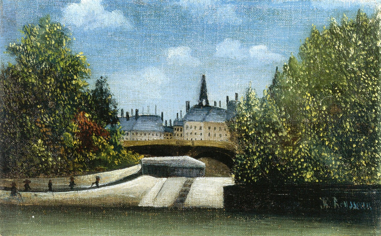 The Ile de la Cite, vintage artwork by Henri Rousseau, 12x8" (A4) Poster