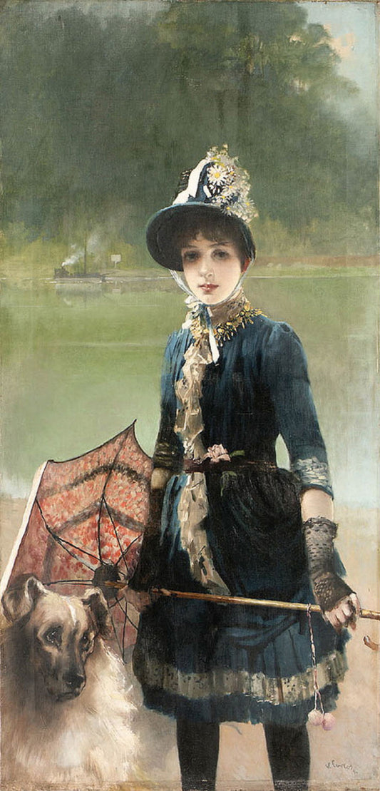 A summer stroll by Vittorio Matteo Corcos,A3(16x12")Poster