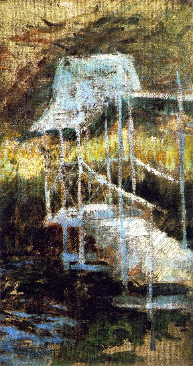 Bridge in the Woods, vintage artwork by John Twachtman, 12x8" (A4) Poster