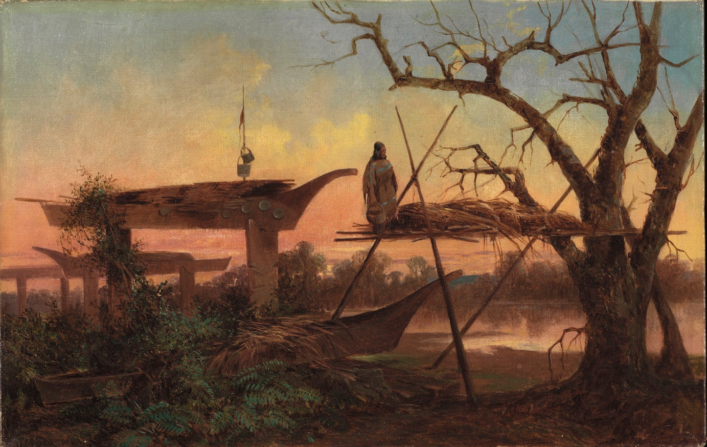 Chinook Burial Grounds, vintage artwork by John Mix Stanley, A3 (16x12") Poster Print