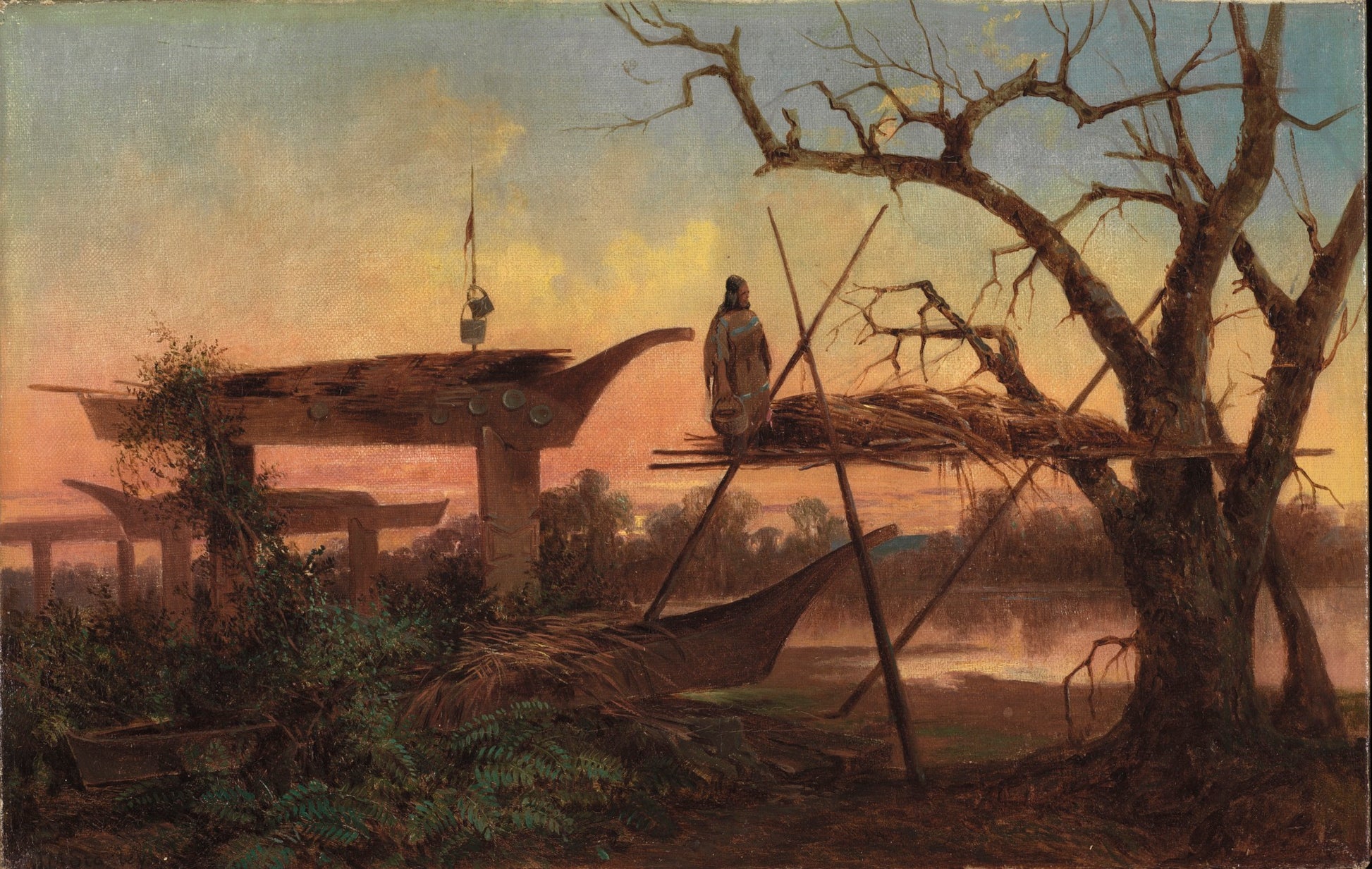 Chinook Burial Grounds, vintage artwork by John Mix Stanley, A3 (16x12") Poster Print