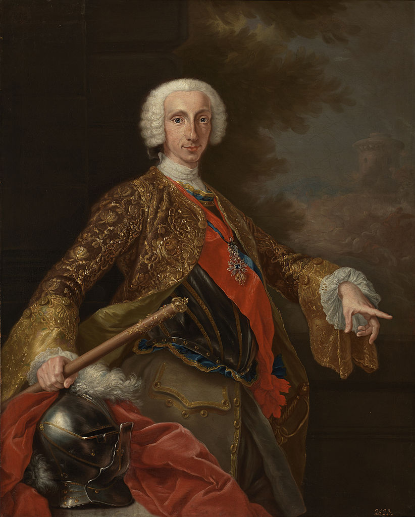 Portrait of Carlo VII of Naples, later Charles III of Spain, vintage artwork by Giuseppe Bonito, 12x8" (A4) Poster