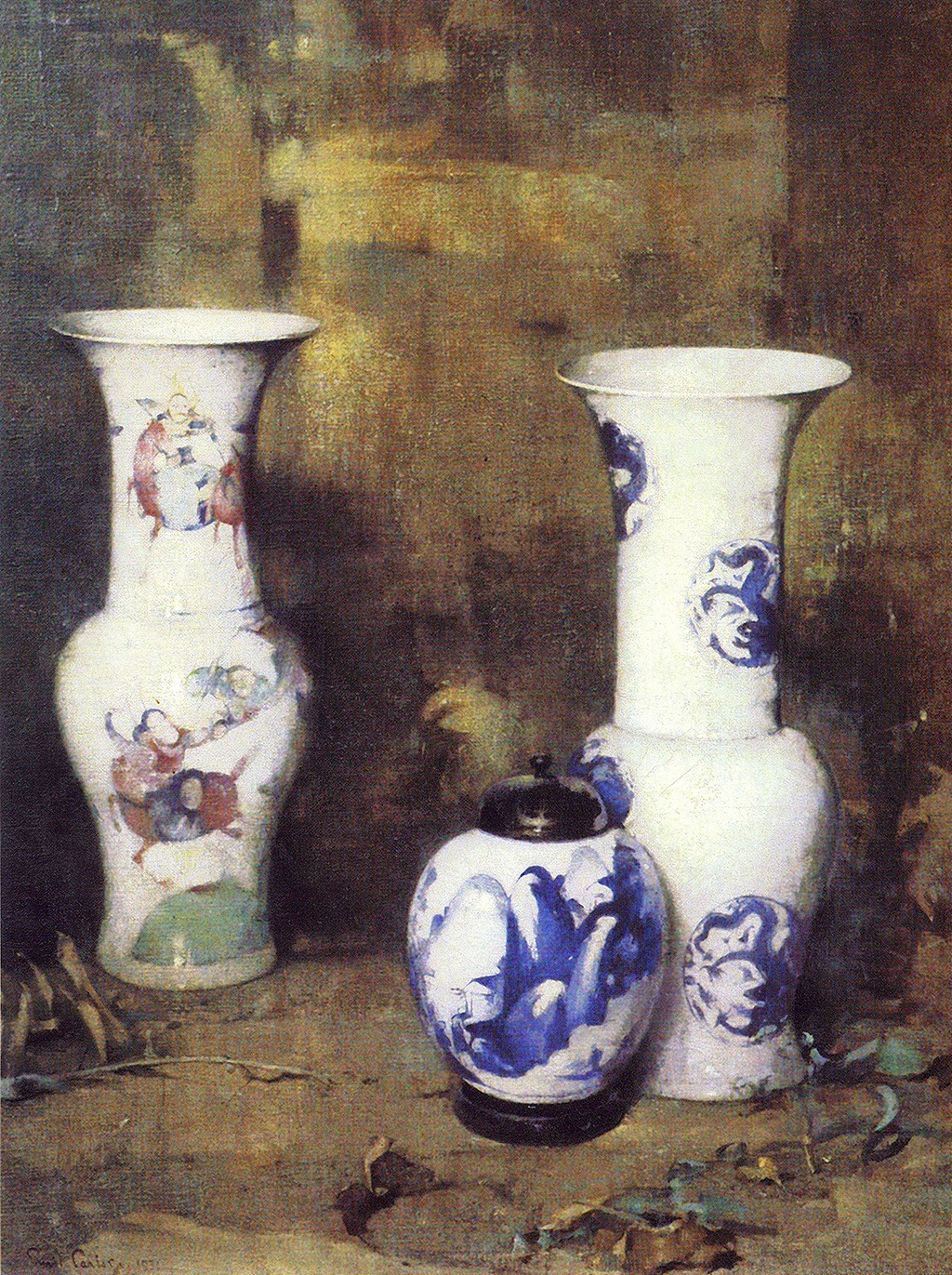 Ming Vases and Ginger Jar by Emil (Soren Emil) Carlsen,A3(16x12")Poster