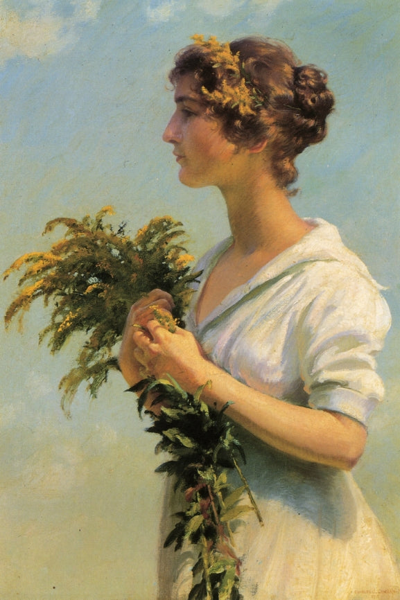 Girl with Goldenrod by Charles Courtney Curran,A3(16x12")Poster
