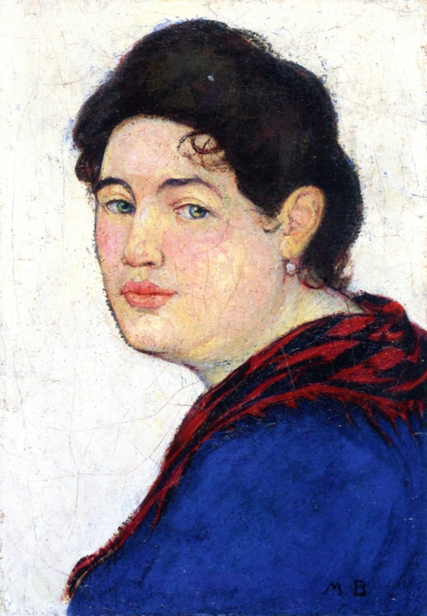 Portrait of a Young Peasant Woman by Max Buri,A3(16x12")Poster