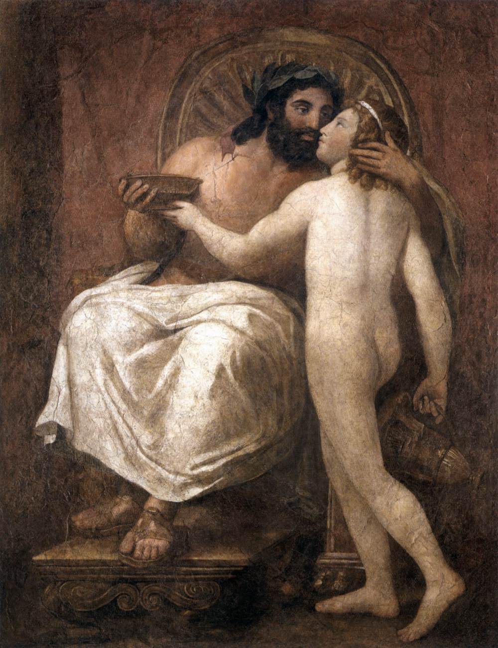 Jupiter and Ganymede, vintage artwork by Anton Raphael Mengs, 12x8" (A4) Poster