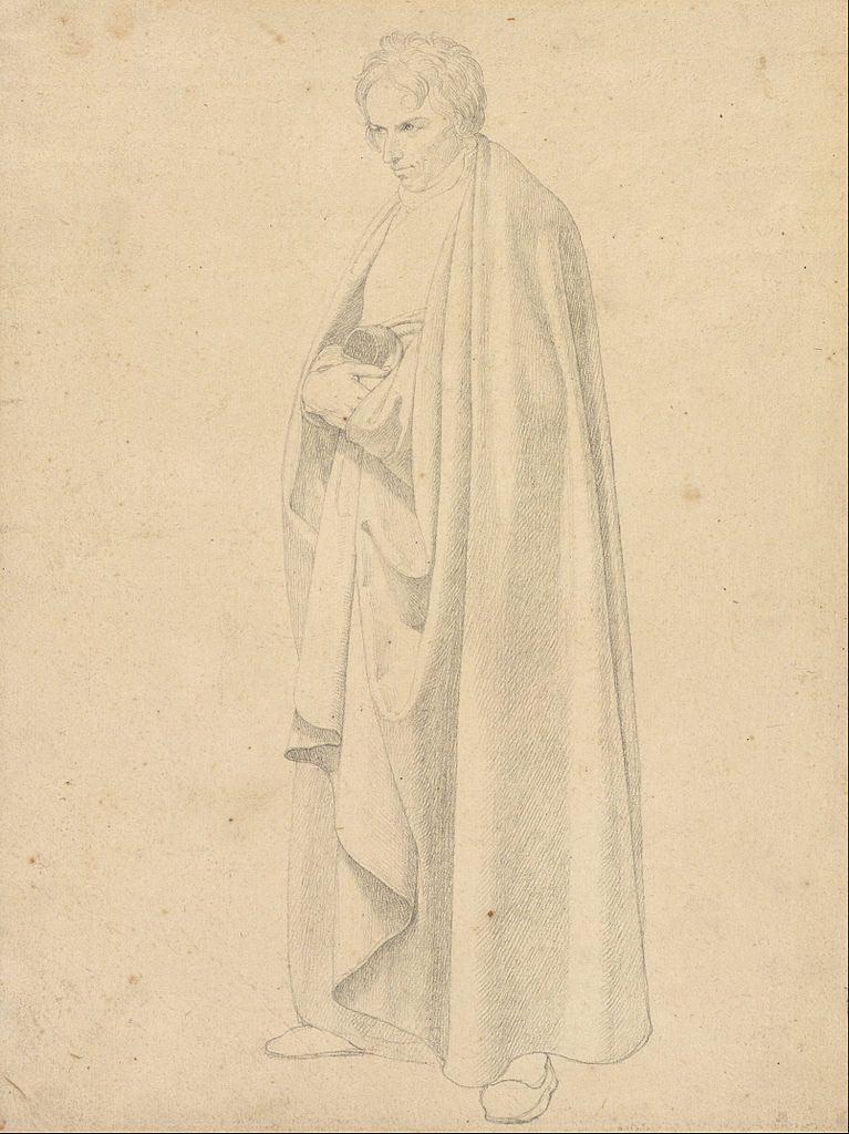 Joseph Wintergerst in a Floor-Length Coat, vintage artwork by Friedrich Wilhelm Schadow, 12x8" (A4) Poster