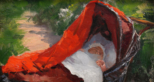 Sleep Peacefully, vintage artwork by Fanny Brate, 12x8" (A4) Poster