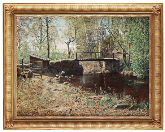 Spring Landscape, Graversfors, vintage artwork by Anshelm Schultzberg, 12x8" (A4) Poster