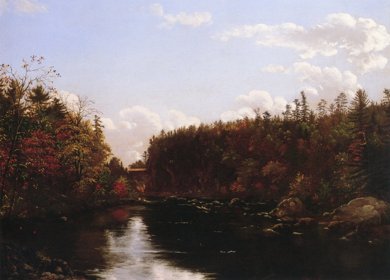 Study on the Winooski, vintage artwork by Charles Louis Heyde, 12x8" (A4) Poster