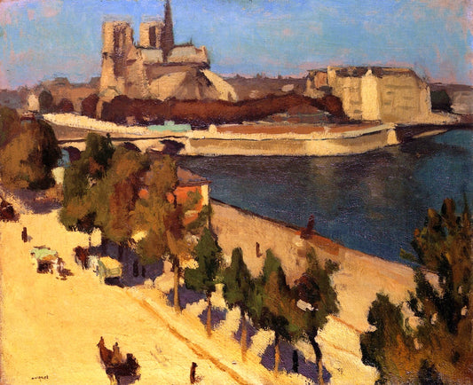 The Apse of Notre Dame, vintage artwork by Albert Marquet, 12x8" (A4) Poster
