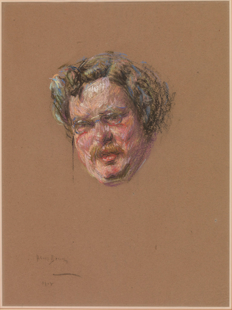 Gilbert K. Chesterton, vintage artwork by Alice Pike Barney, 12x8" (A4) Poster