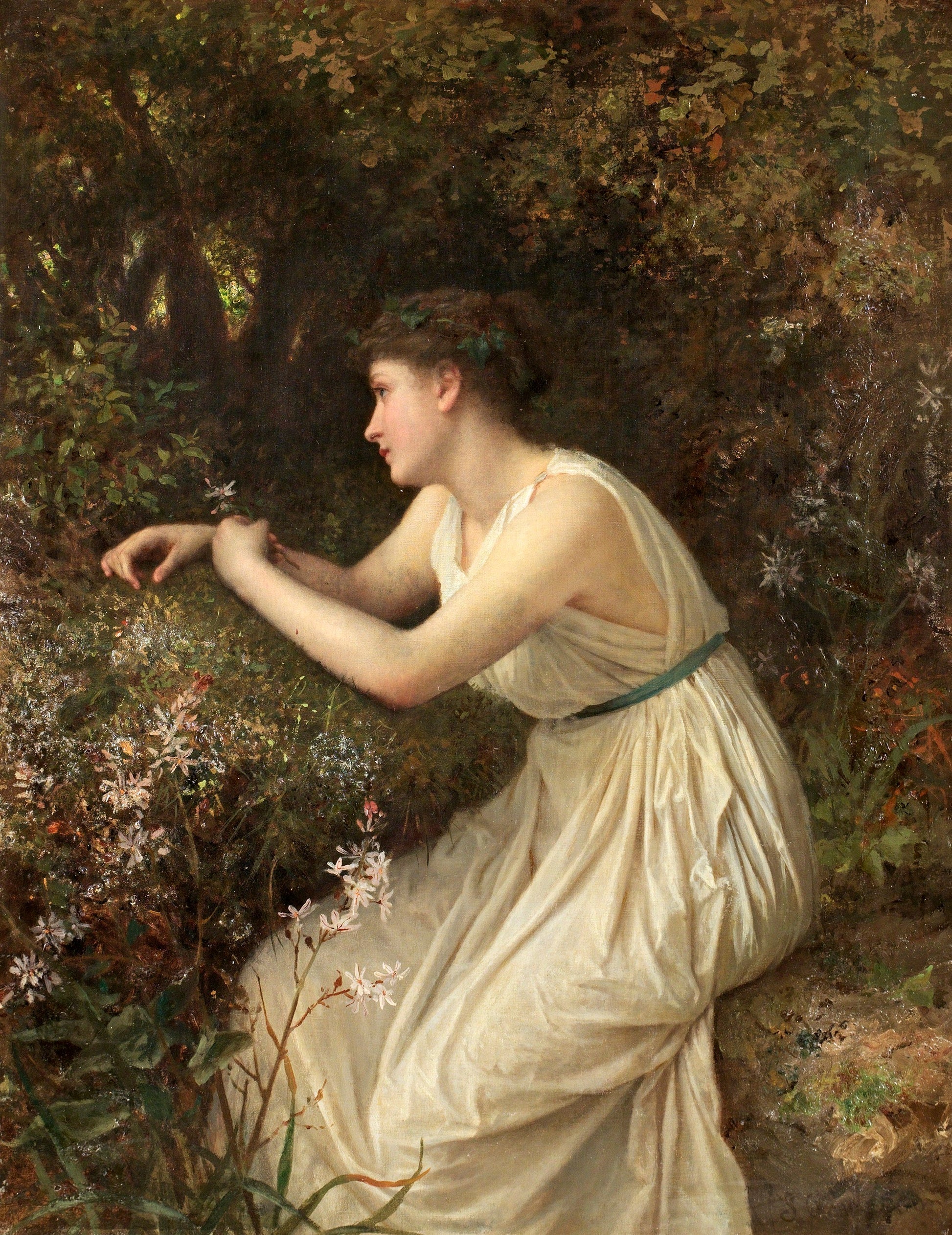 Natural Princess, vintage artwork by Sophie Gengembre Anderson, 12x8" (A4) Poster