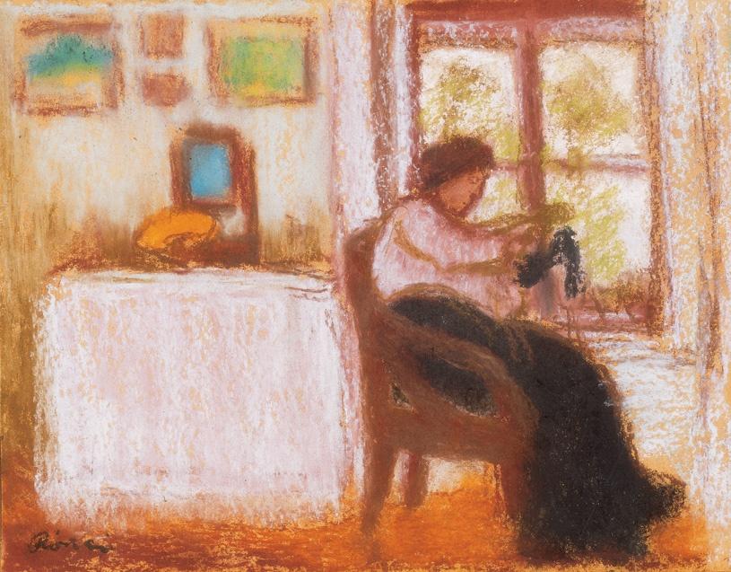 Engraving Woman in the Window by Jozsef Rippl-Ronai,A3(16x12")Poster