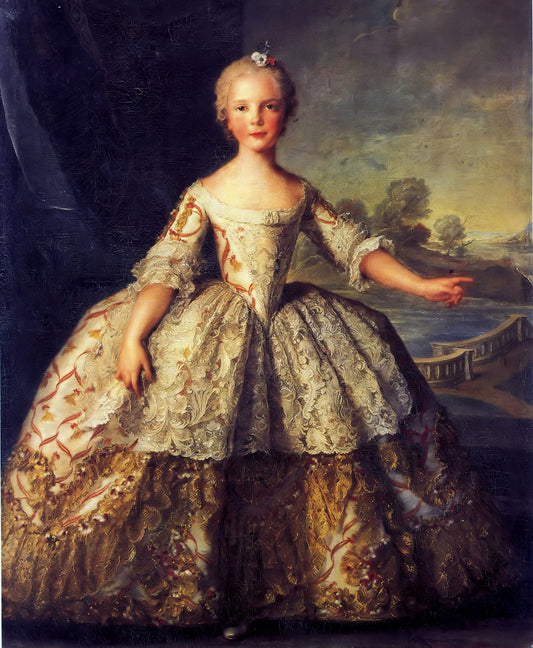Isabella de Bourbon, Infanta of Parma, vintage artwork by Jean-Marc Nattier, 12x8" (A4) Poster