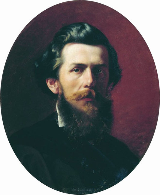 Portrait of Alexei Bogoliubov, vintage artwork by Fedor Bronnikov, 12x8" (A4) Poster