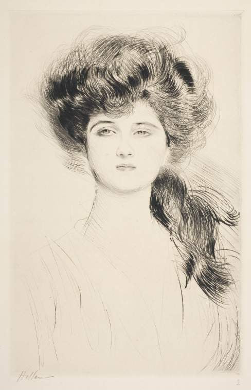 La Duchesse de Montebello, vintage artwork by Paul Cesar Helleu, 12x8" (A4) Poster