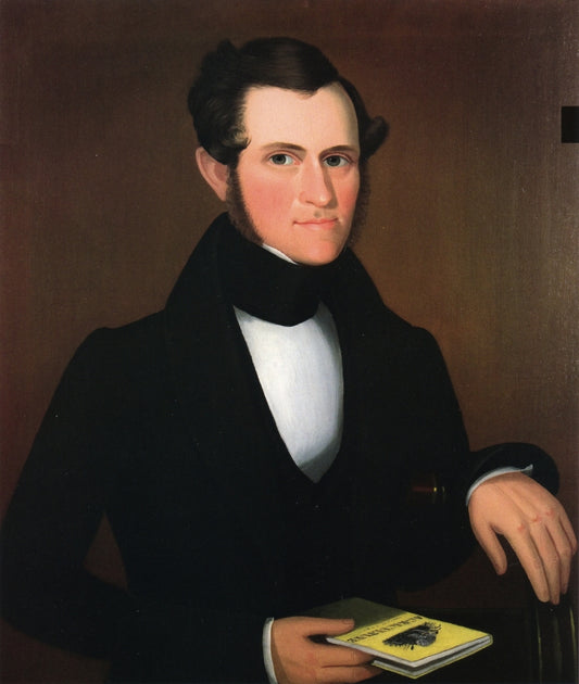 A Gentleman Holding a Book on Agriculture, vintage artwork by Ammi Phillips, 12x8" (A4) Poster