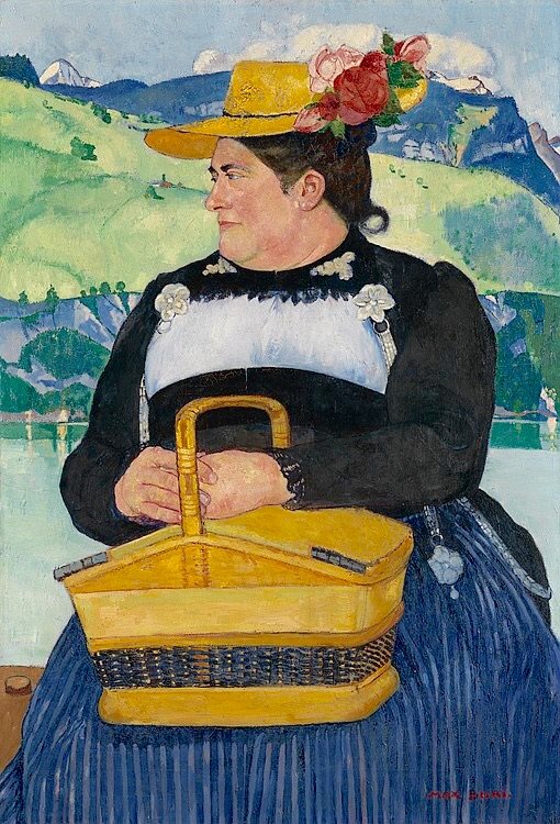Peasant Woman with a Basket by Max Buri,A3(16x12")Poster