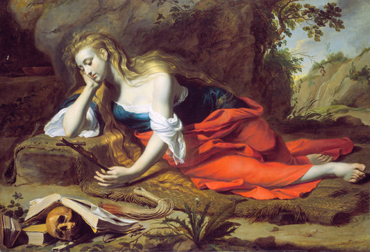 The Repentant Magdalen, vintage artwork by Gerard Seghers, 12x8" (A4) Poster