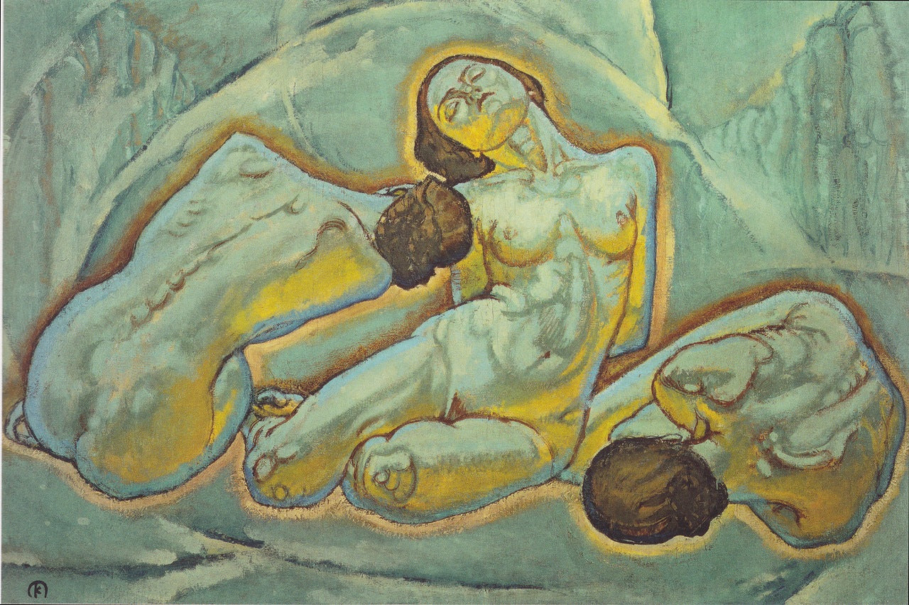 Three Women Squatting by Koloman Moser,A3(16x12")Poster