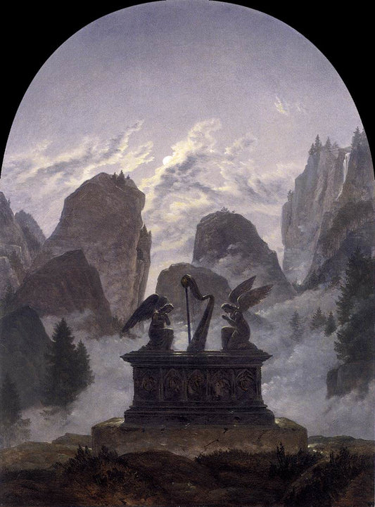The Goethe Monument, vintage artwork by Carl Gustav Carus, 12x8" (A4) Poster