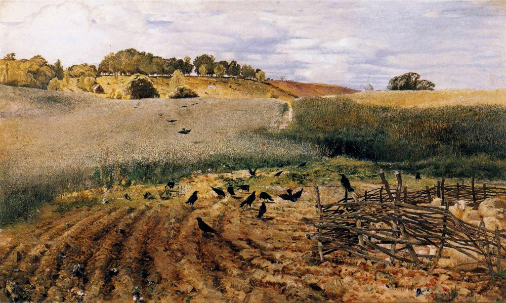 The Rooks Parliament, vintage artwork by John Samuel Raven, 12x8" (A4) Poster