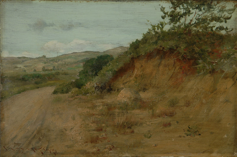 Barren Hillside, vintage artwork by William Merritt Chase, 12x8" (A4) Poster