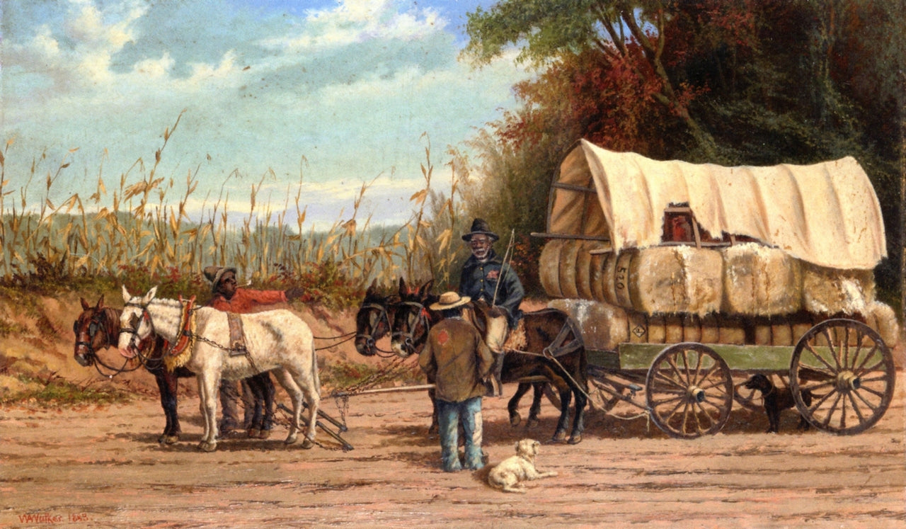 Cotton Wagon, vintage artwork by William Aiken Walker, 12x8" (A4) Poster