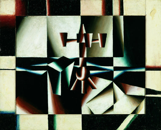 Still-Life with Candle-Holder and Box, vintage artwork by Arthur Segal, 12x8" (A4) Poster