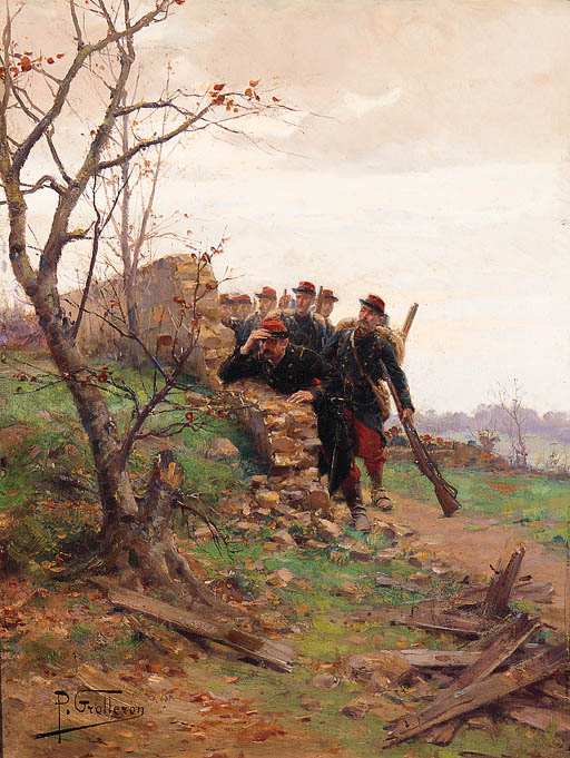 On manoeuvres, vintage artwork by Paul-Louis-Narcisse Grolleron, 12x8" (A4) Poster