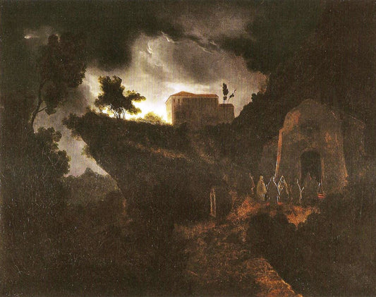 Heimkehr der Mönche ins Kloster, vintage artwork by Carl Gustav Carus, A3 (16x12") Poster Print