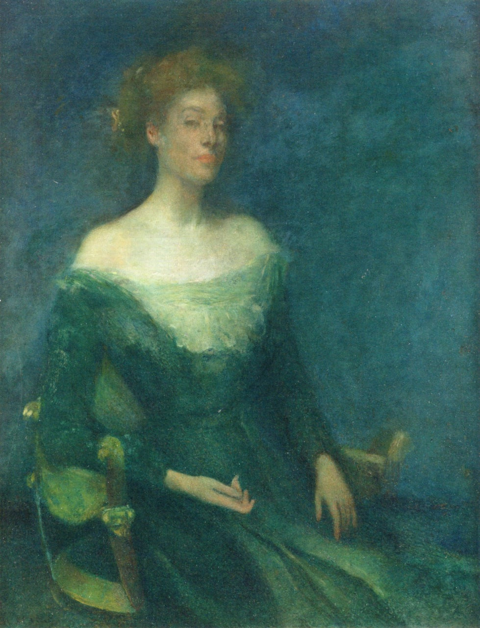 Lyda in Green by Thomas Wilmer Dewing,A3(16x12")Poster