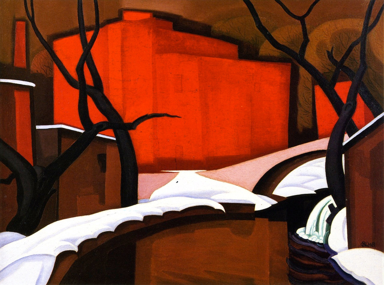Red Port in Winter, vintage artwork by Oscar Bluemner, 12x8" (A4) Poster
